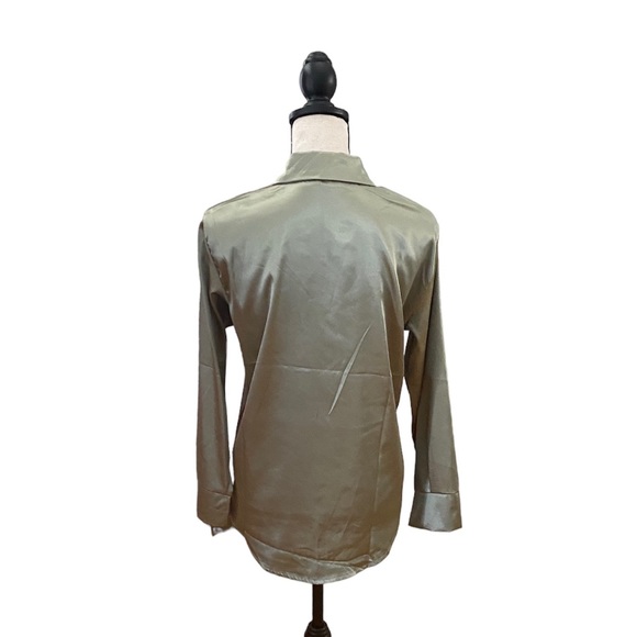 Satin Button Down Blouse - Picture 2 of 2